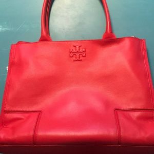 Tory Burch Ella leather canvas tote